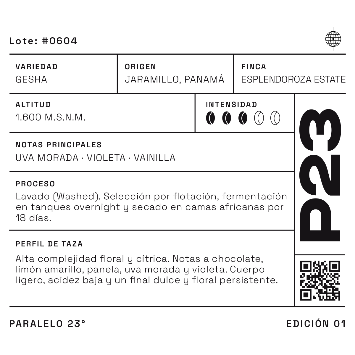 Gesha Lavado P23, café de especialidad de Panamá, 60 g en grano entero (imagen 5)